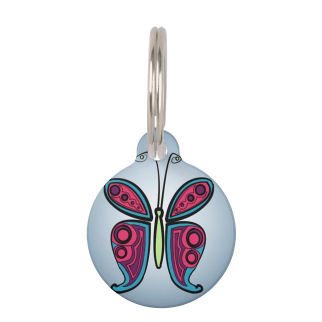 Médaillon Pour Animaux Papillon (Devant)