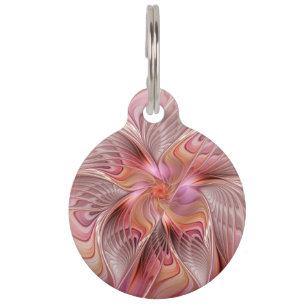 Médaillon Pour Animaux Papillon Abstrait Coloré Art Fantastique Fractal