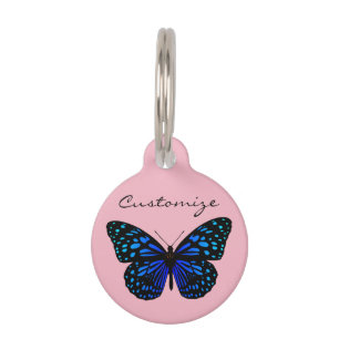 Médaillon Pour Animaux Papillon bleu Thunder_Cove