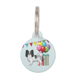 Médaillon Pour Animaux Papillon Noir Et Blanc Anniversaire Coloré