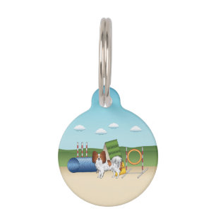 Médaillon Pour Animaux Papillon Rouge Et Blanc Avec Équipement D'Agilité