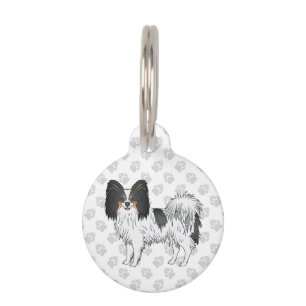 Médaillon Pour Animaux Papillon tricolore Jouet mignon et heureux Race Ch