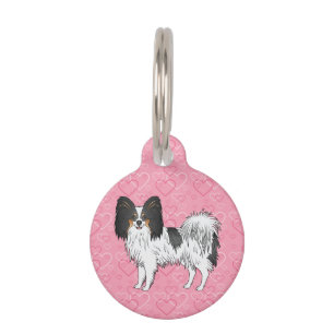 Médaillon Pour Animaux Papillon Tricolore Mignon Dessin Animé Chien Sur C