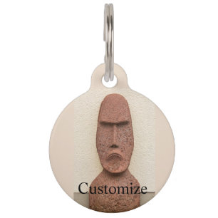 Médaillon Pour Animaux Pâques Île Moai Head Thunder Cove