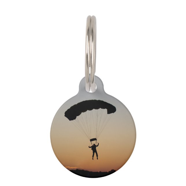 Médaillon Pour Animaux Parachute de Skydiver à Sunset Sky Diver (Devant)