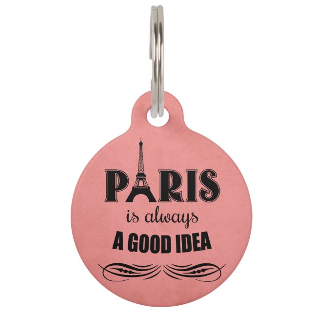 Médaillon Pour Animaux Paris est toujours une bonne idée (Devant)