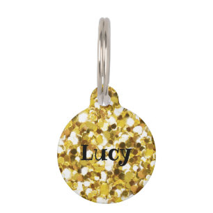 Médaillon Pour Animaux Parties scintillant d'or personnalisée Faux Étince