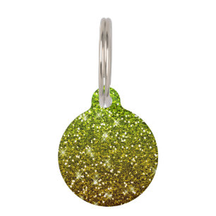 Médaillon Pour Animaux Parties scintillant en or vert clair chatoyantes