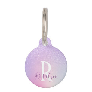 Médaillon Pour Animaux parties scintillant violette élégante moderne et