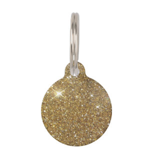 Médaillon Pour Animaux Parties scintillantes de luxe d'or - image