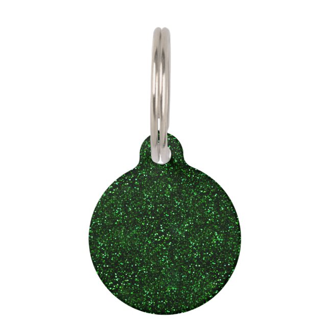 Médaillon Pour Animaux Parties scintillantes foncées de vert vert (Devant)