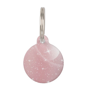 Médaillon Pour Animaux Pastel Starry Sky rose Gradient Lune Galaxie Desig