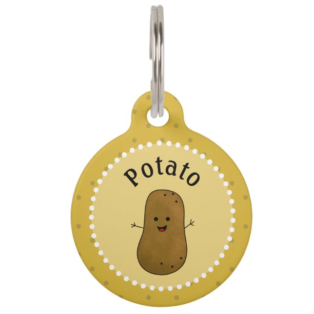 Médaillon Pour Animaux Patate Personnalisée Joyeuse (Devant)