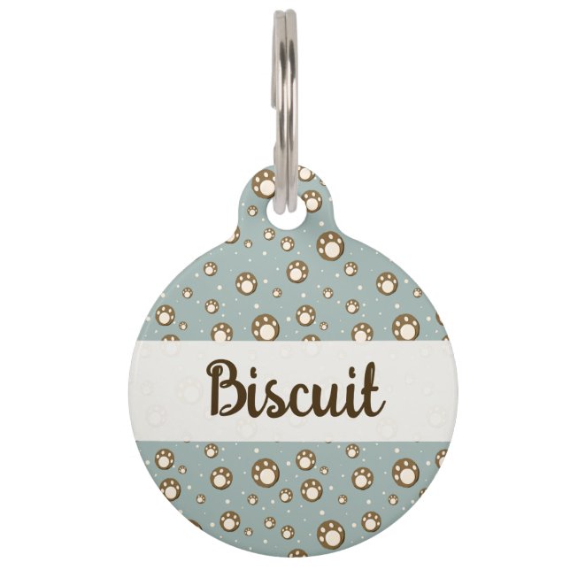 Médaillon Pour Animaux Pâtes de biscuits à empreintes de pattes Monogramm (Devant)