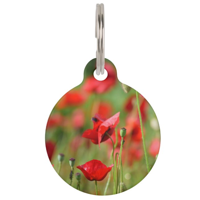 Médaillon Pour Animaux Pavots (Devant)