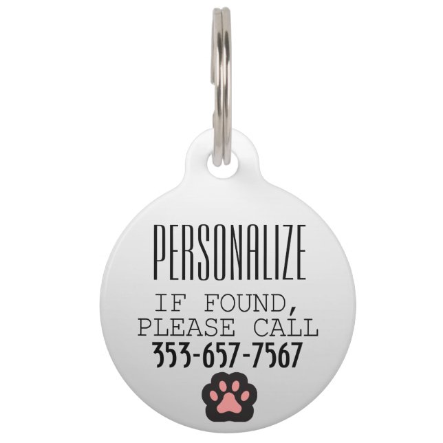Médaillon Pour Animaux Paw animal | Personnaliser la balise ID animal (Devant)