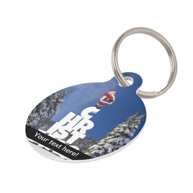 Médaillon Pour Animaux Paysage d'hiver de Noël (Côté )