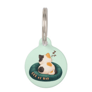 Médaillon Pour Animaux "PDG de Nap" Chat dormant sur le canapé