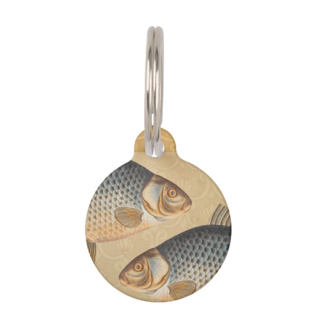 Médaillon Pour Animaux Pêche à la carpe peinture à l'eau douce (Devant)