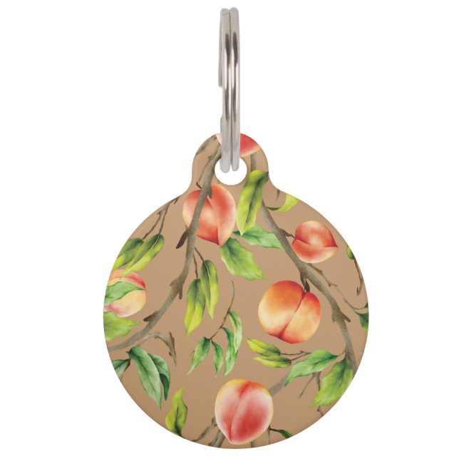 Médaillon Pour Animaux Pêches sur l'arbre (Devant)