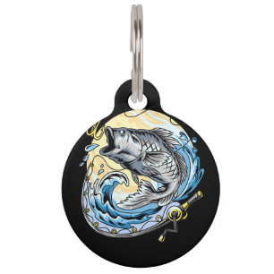 Médaillon Pour Animaux pêcheurs-pêche-grand-saumon-grand-basse-haute-mer