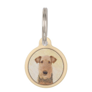 Médaillon Pour Animaux Peinture Airedale Terrier - Cute Original Art