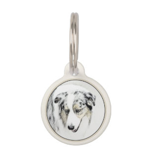 Médaillon Pour Animaux Peinture de berger australien - Art original de ch