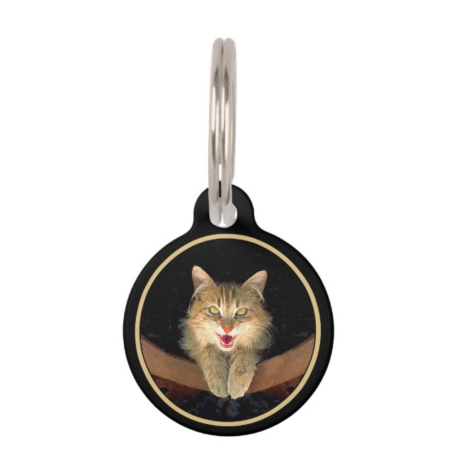 Médaillon Pour Animaux Peinture de chats artisanaux - Cute art original d (Devant)