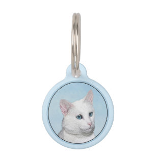 Médaillon Pour Animaux Peinture de chats blancs - Cute art original
