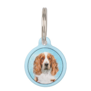 Médaillon Pour Animaux Peinture de Springer Spaniel Gallois - Art Canin O