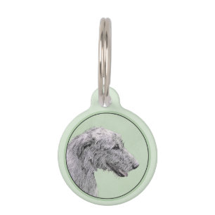 Médaillon Pour Animaux Peinture de Wolfhound irlandais - Joli art origina