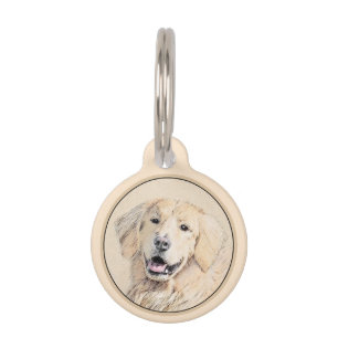 Médaillon Pour Animaux Peinture Golden Retriever - Joli art original chie