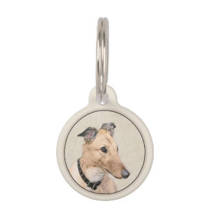 Médaillon Pour Animaux Peinture Greyhound - Cute Original Chien Art