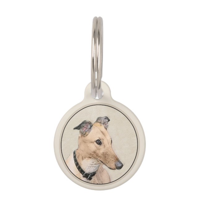 Médaillon Pour Animaux Peinture Greyhound - Cute Original Chien Art (Devant)