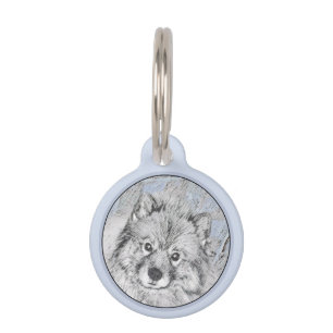Médaillon Pour Animaux Peinture Keeshond Beth - Joli art original chien