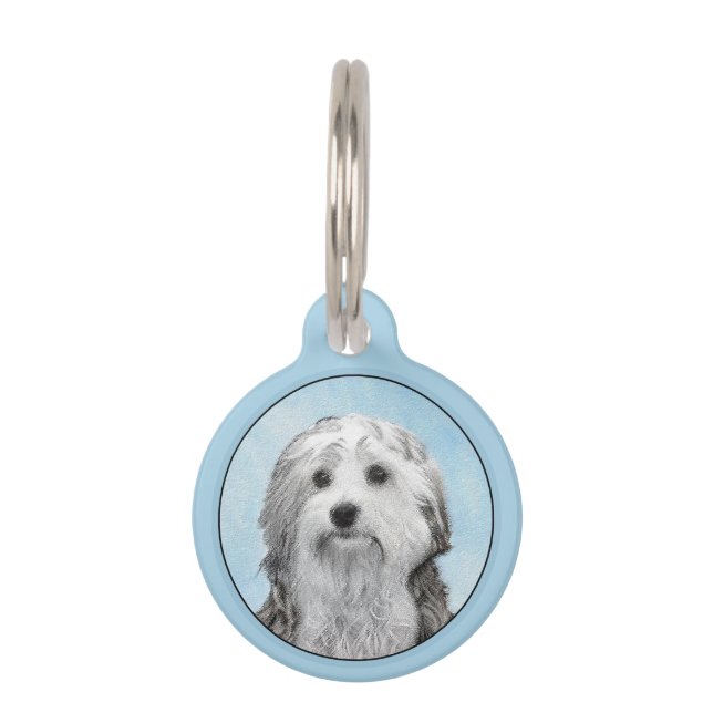 Médaillon Pour Animaux Peinture Lowchen - Cute Original Chien Art (Devant)