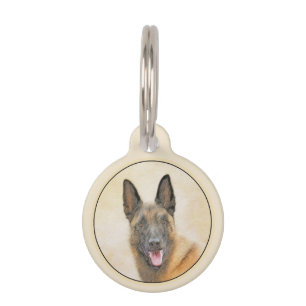 Médaillon Pour Animaux Peinture Malinoise belge - Cute Original Chien Art
