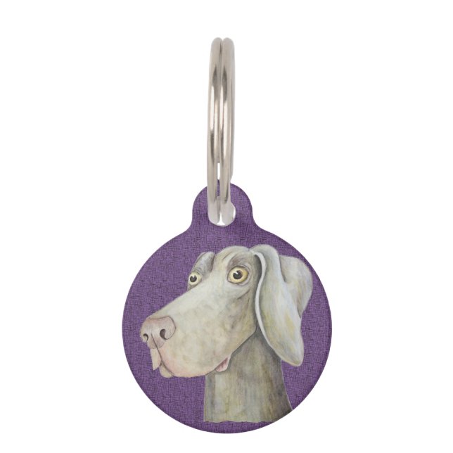 Médaillon Pour Animaux Peinture mignonne et drôle de weimaraner (Devant)