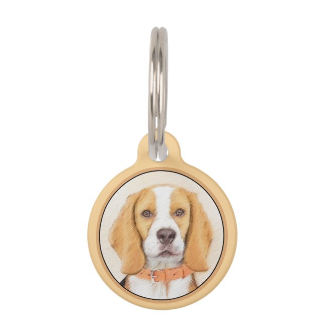 Médaillon Pour Animaux Peinture originale de chien Beagle Hound Art anima (Devant)