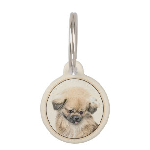 Médaillon Pour Animaux Peinture Pekingese - Cute Original Chien Art