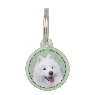 Médaillon Pour Animaux Peinture Samoyed - Cute Original Chien Art