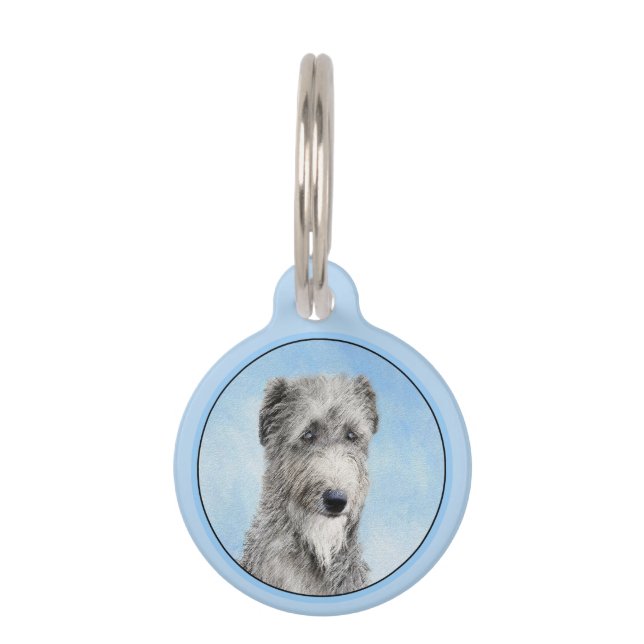 Médaillon Pour Animaux Peinture Scottish Deerhound - Chien Original Migno (Devant)