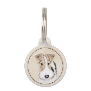 Médaillon Pour Animaux Peinture Terrier de Renard de fil - Cute Original 