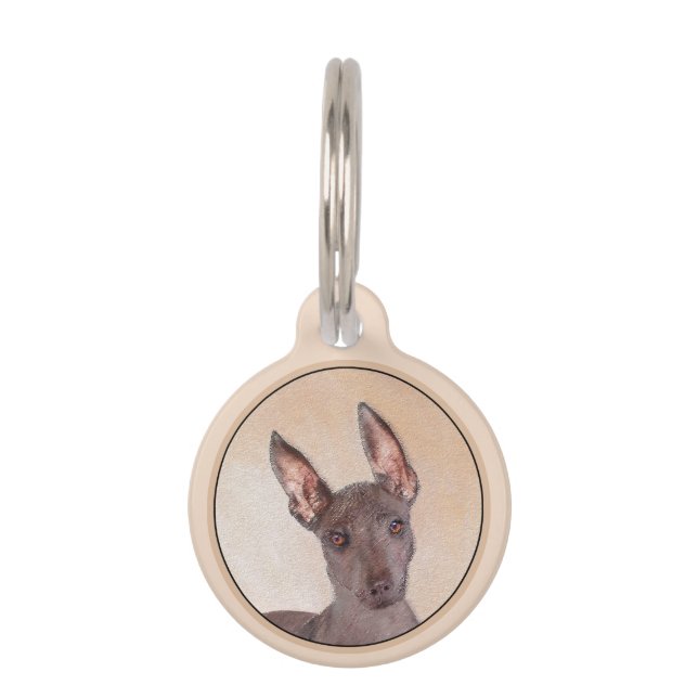 Médaillon Pour Animaux Peinture Xoloitzcuintli - Cute Original Chien Art (Devant)