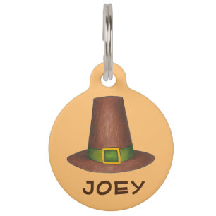Médaillon Pour Animaux Pèlerin Casquette personnalisé Thanksgiving Automn