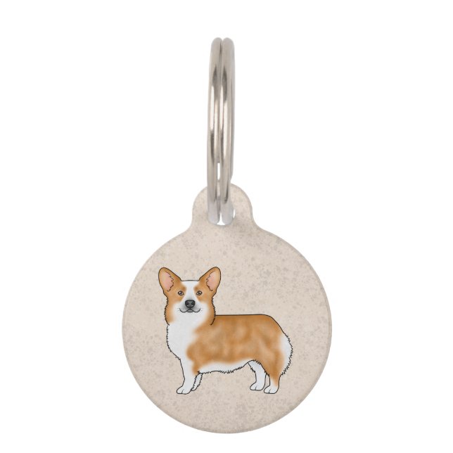 Médaillon Pour Animaux Pembroke rouge et blanc Gallois Corgi Dog debout (Devant)