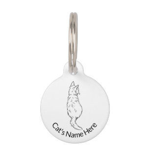 Médaillon Pour Animaux Pendentif Rond Personnalisé Vue Arrière Chat