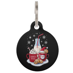 Médaillon Pour Animaux Père Noël Christmas Milk and Cookies Latte Family 