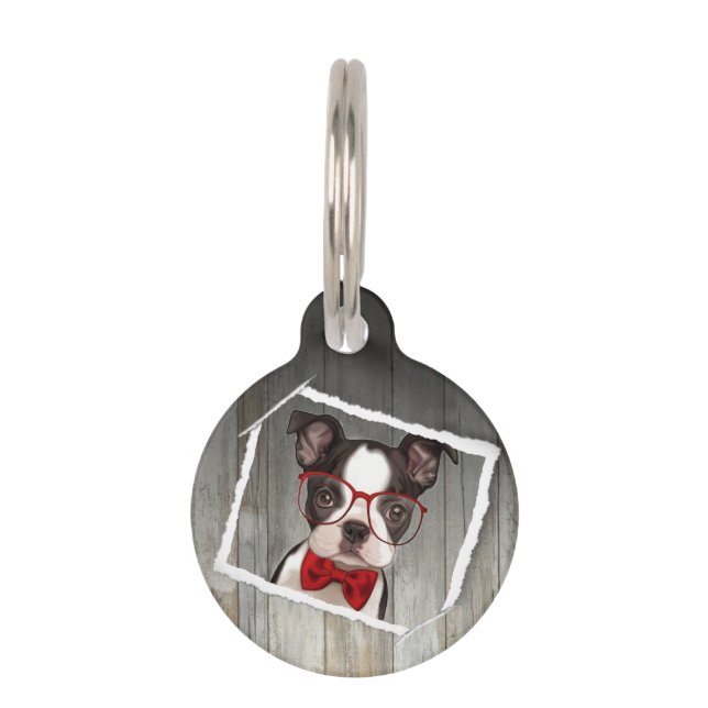 Médaillon Pour Animaux perro elegante con gafas (Devant)
