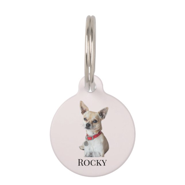 Médaillon Pour Animaux Personalized Dog Photo | Custom Pet Name  (Devant)
